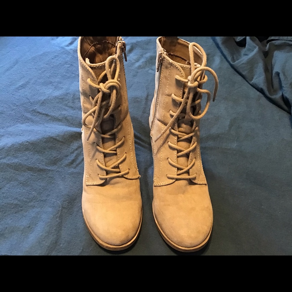 Faux suede booties